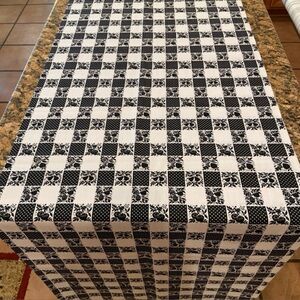 Fabric / Material - Vintage - Fruit & Veggie Squares - Black & White - 3 + Yards